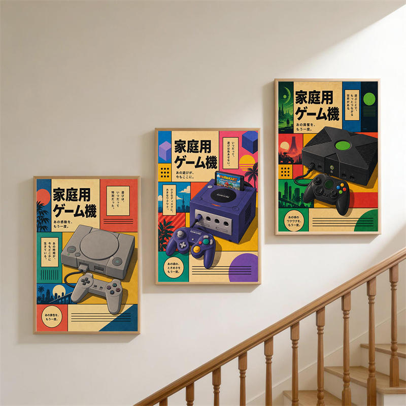 Retro Oyun Duvar Sanatı Poster - Gaming Console In 90S incelemesi ve fiyatı