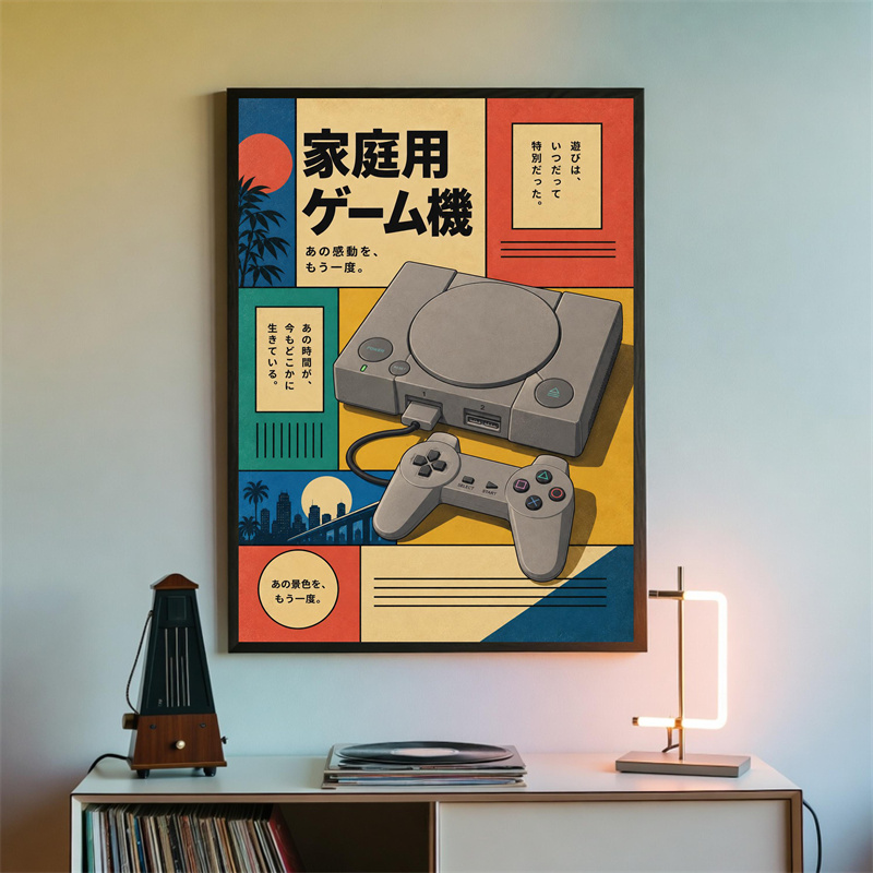 Retro Oyun Duvar Sanatı Poster - Gaming Console In 90S incelemesi ve fiyatı